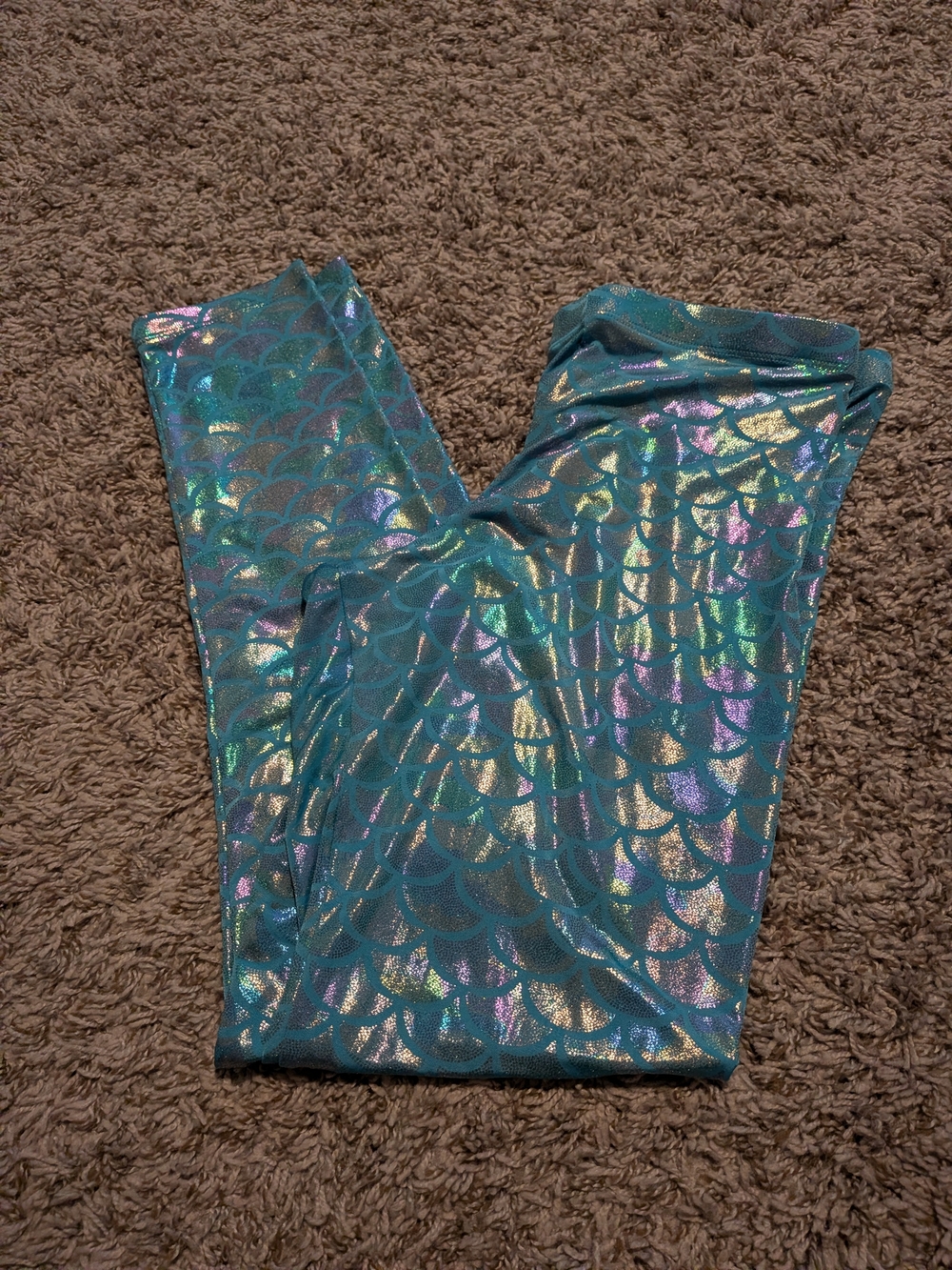Blue Mermaid Scale Leggings - - Picture 9 of 10